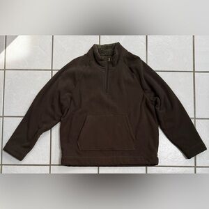 Cooper & Oak Supply Quarter-Zip Fleece Pullover - Brown
